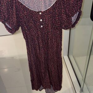 Brandy Melville Red and Black Floral Dress